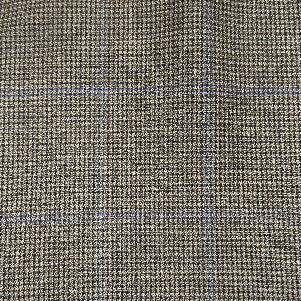 CANALI 46R Fratelli S120's Wool Micro Houndstooth Windowpane‎ Olive Green *flaw* - Picture 6 of 14